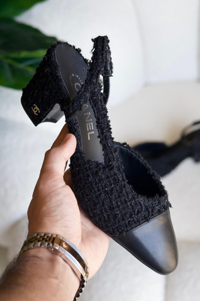 Chanel Tweed & Rib SlingBack