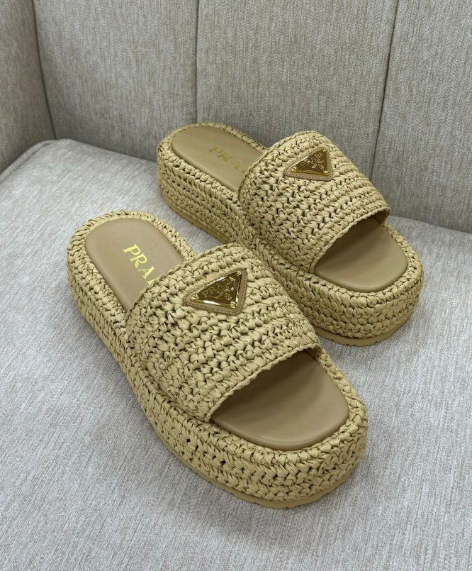 Prada-Sandal- Raffia - Slides