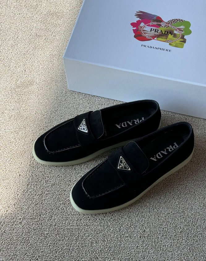 PRADA Suede Leather Loafers