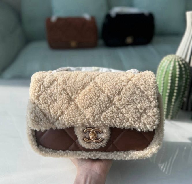 chanel 24 k lamb wool brown