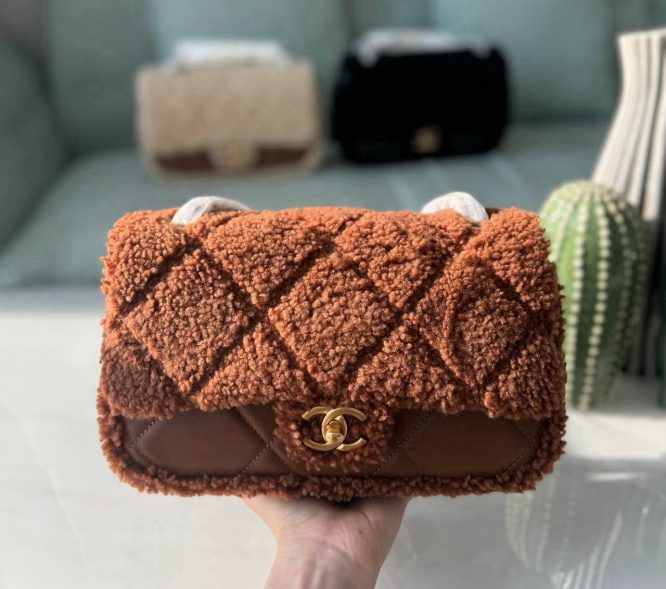 chanel 24 k lamb wool brown