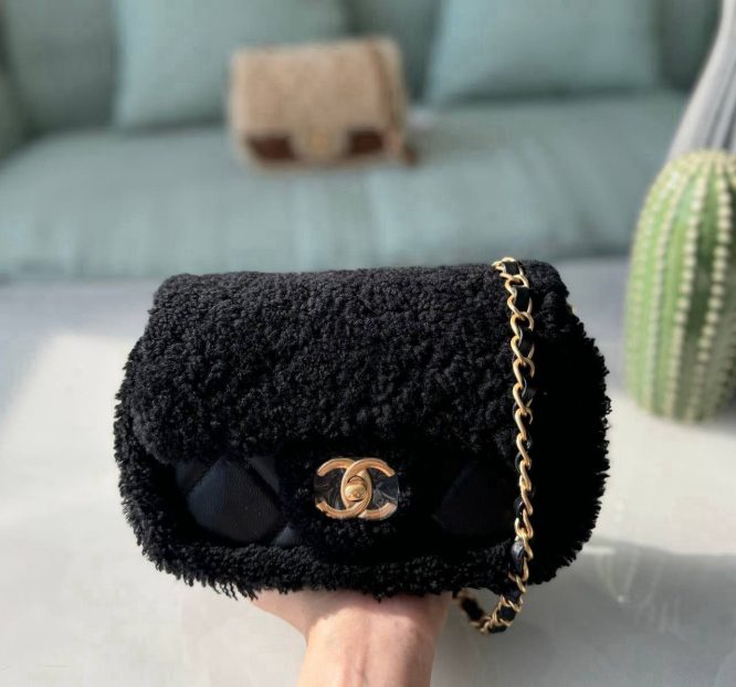 chanel 24 k lamb wool brown