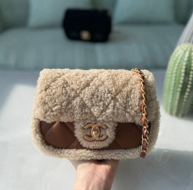 chanel 24 k lamb wool brown