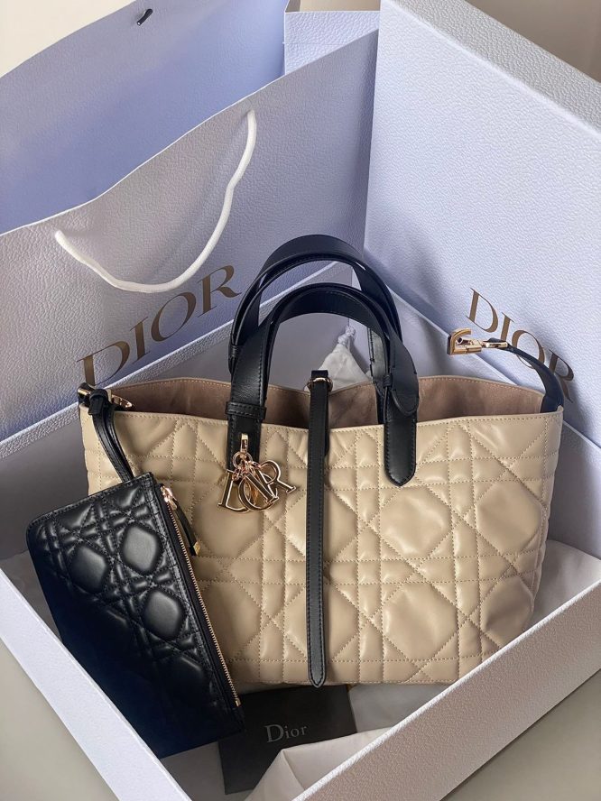 Dior Toujours Bag Rope Macrocannage Calfskin