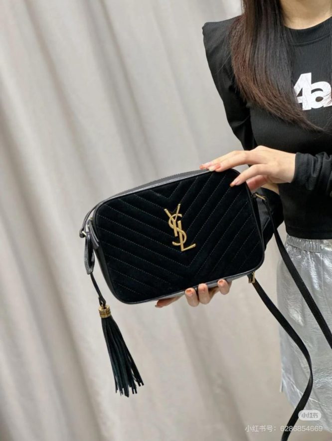 YSL-camera bag sede material