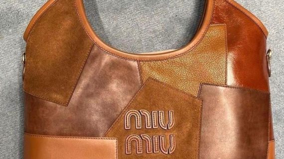 MIU MIU Leather Patchwork Tote Bag