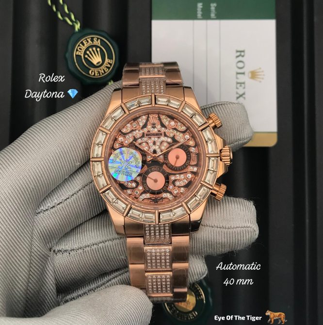 ROLEX DAYTONA-FULL DIAMOND-AUTOMAITC-SAPPHIRE GLASS-WATER RESISTANT