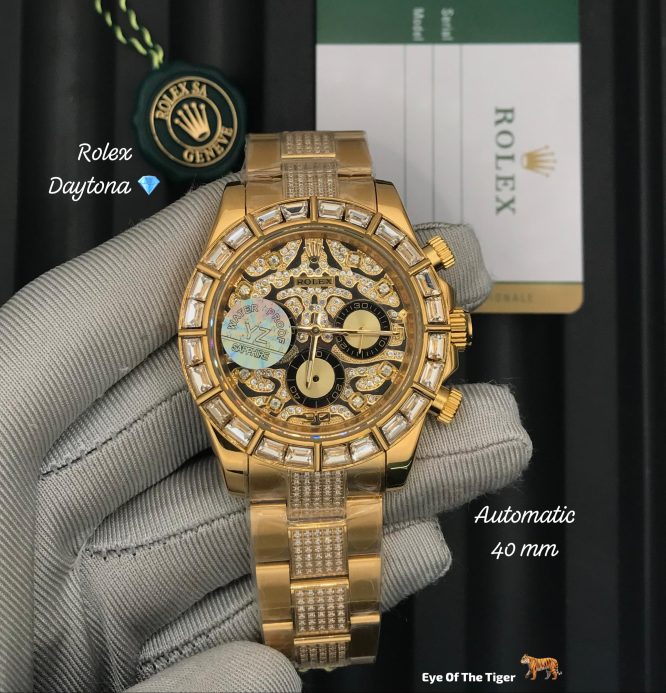 ROLEX DAYTONA-FULL DIAMOND-AUTOMAITC-SAPPHIRE GLASS-WATER RESISTANT