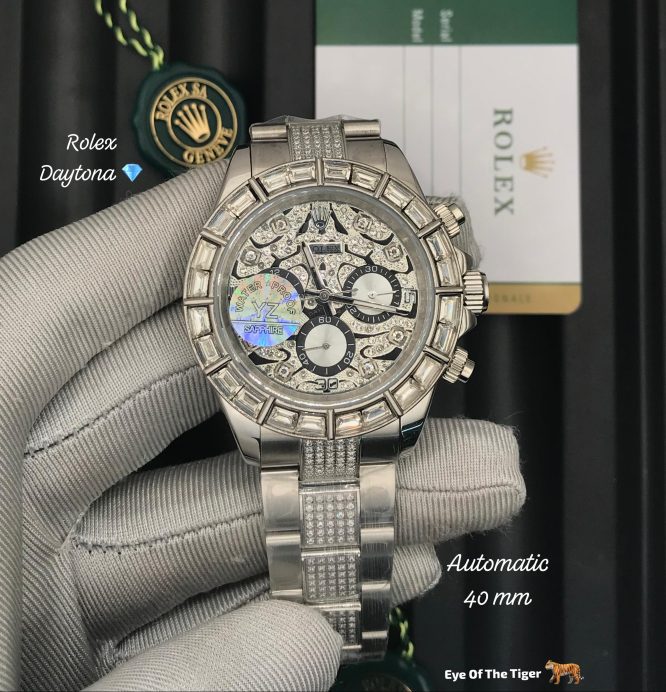 ROLEX DAYTONA-FULL DIAMOND-AUTOMAITC-SAPPHIRE GLASS-WATER RESISTANT