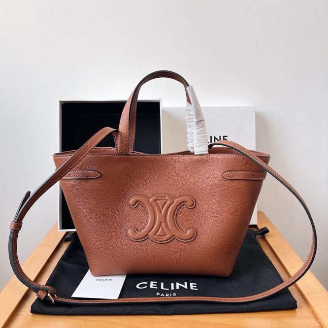 CELINE-MEDIUM CABAS ANAÏS CUIR TRIOMPHE IN GRAINED CALFSKIN