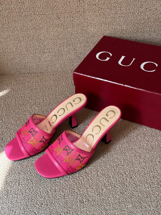 GUCCI MID-HEEL SLIDE SANDAL