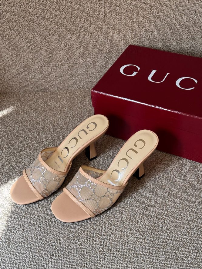 GUCCI MID-HEEL SLIDE SANDAL