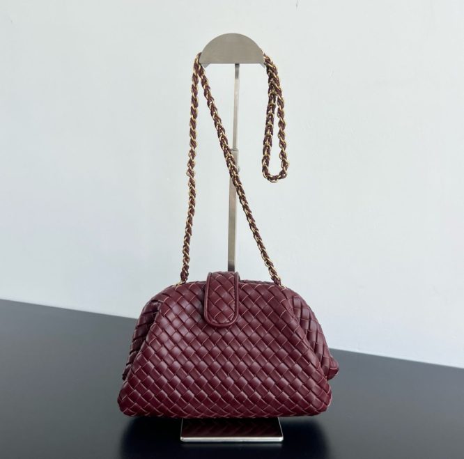 BOTTEGA VENETA- LAUREN 1980SMALL MIRRORED LEATHER CLUTCH