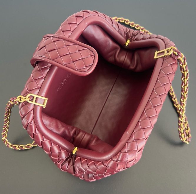 BOTTEGA VENETA- LAUREN 1980SMALL MIRRORED LEATHER CLUTCH