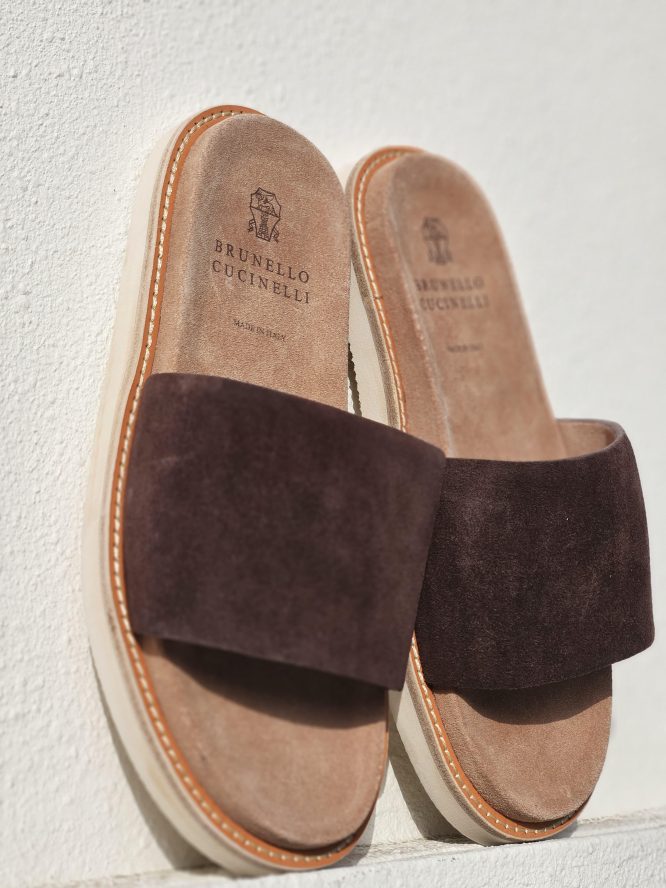 BRUNELLO CUCINELLI- SUEDE SLIPPERS BY BRUNELLO CUCINELLI