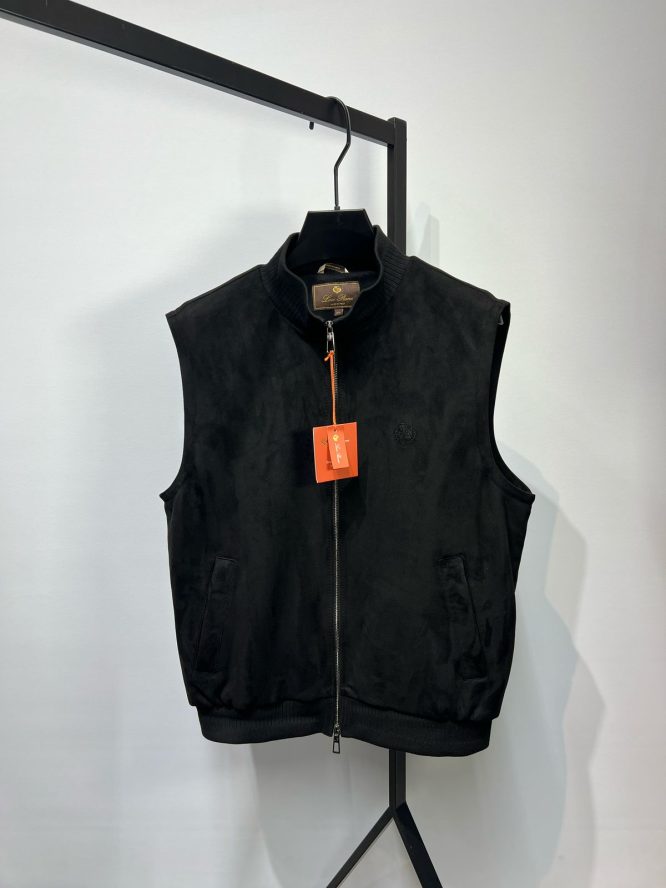 LORO PIANA-SLEEVELESS SUEDE GILET- JACKET