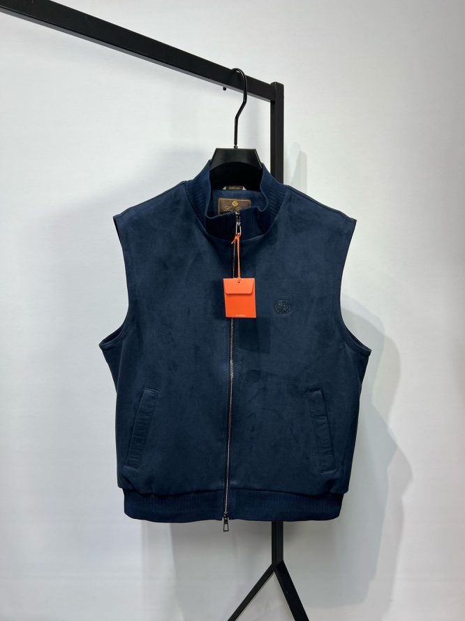 LORO PIANA-SLEEVELESS SUEDE GILET- JACKET