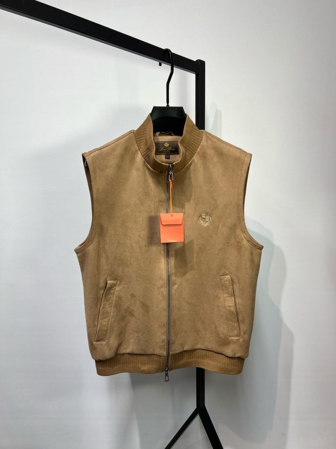 LORO PIANA-SLEEVELESS SUEDE GILET- JACKET