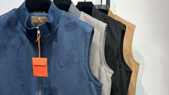 LORO PIANA-SLEEVELESS SUEDE GILET- JACKET