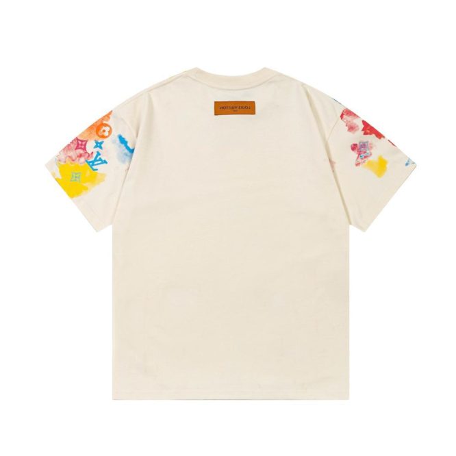 LOUIS VUITTON- LOGO WATER COLOR COTTON- T-SHIRT