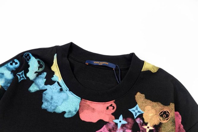 LOUIS VUITTON- LOGO WATER COLOR COTTON- T-SHIRT