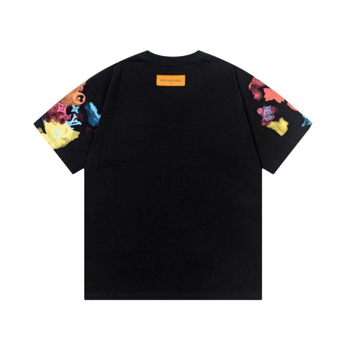 LOUIS VUITTON- LOGO WATER COLOR COTTON- T-SHIRT