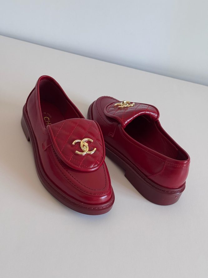 CHANEL- QUILTED LEATHER LOAFERS