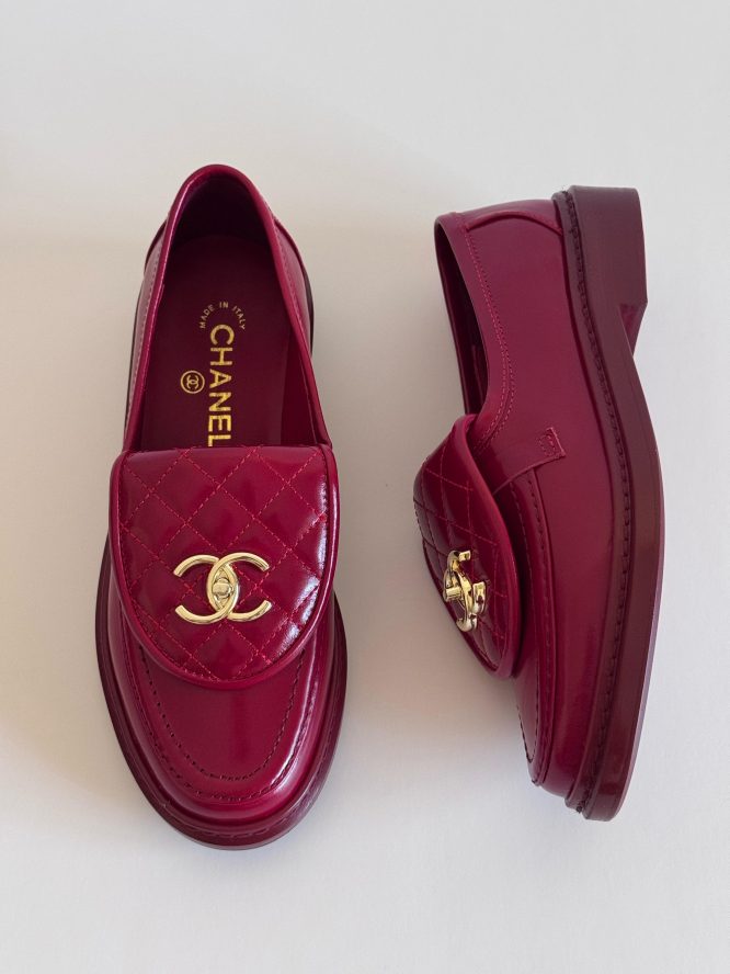 CHANEL- QUILTED LEATHER LOAFERS