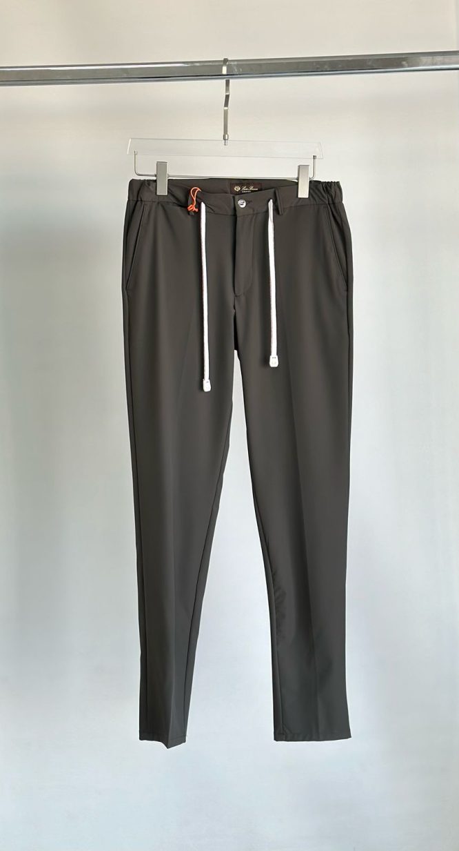 LORO PIANA-PANTS-PURE LINEN TROUSERS WITH DRAWSTRING