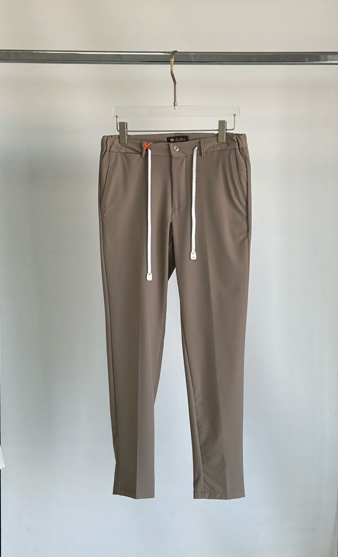 LORO PIANA-PANTS-PURE LINEN TROUSERS WITH DRAWSTRING