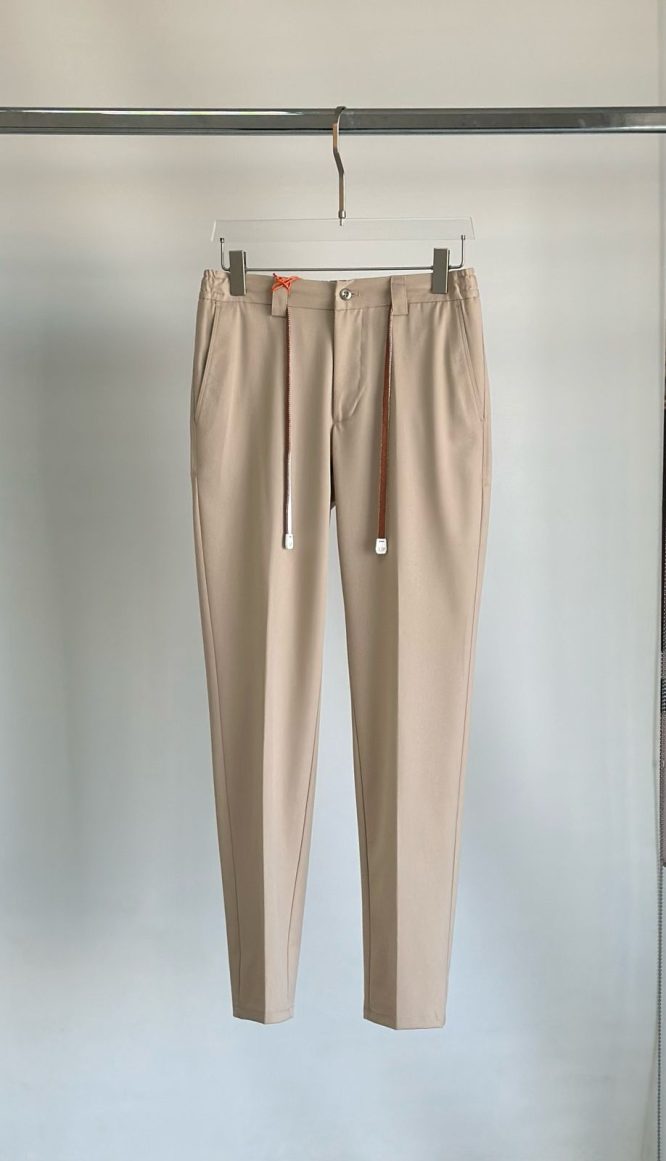 LORO PIANA-PANTS-PURE LINEN TROUSERS WITH DRAWSTRING