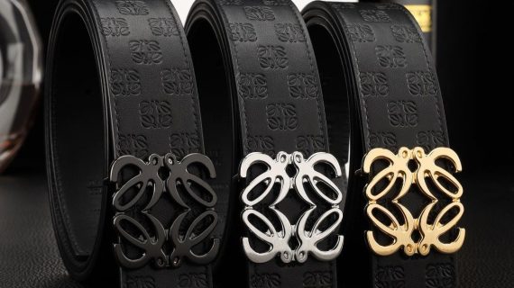 LOEWE -ANAGRAM REVERSIBLE LEATHER -BELT