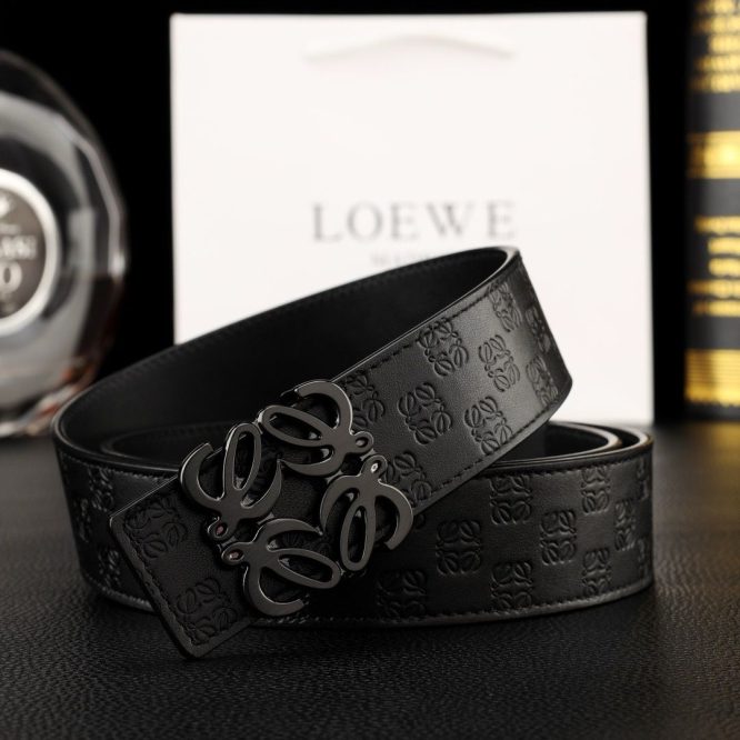 LOEWE -ANAGRAM REVERSIBLE LEATHER -BELT