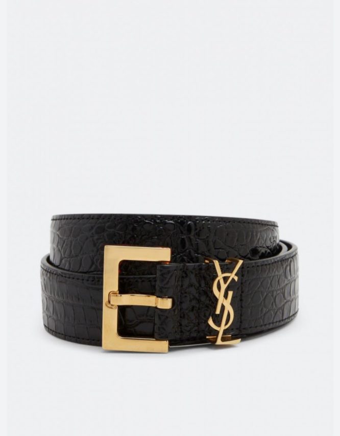 SAINT LAURENT -MONOGRAM BUCKLE -BELT