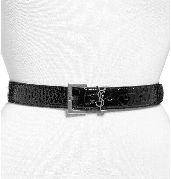 SAINT LAURENT -MONOGRAM BUCKLE -BELT