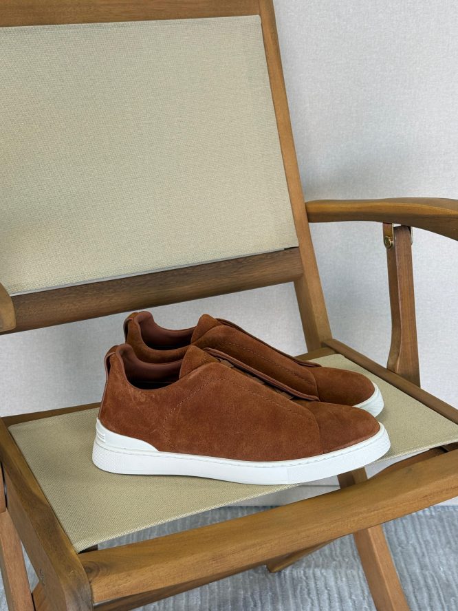 Zegna Triple Stitch Suede Sneakers