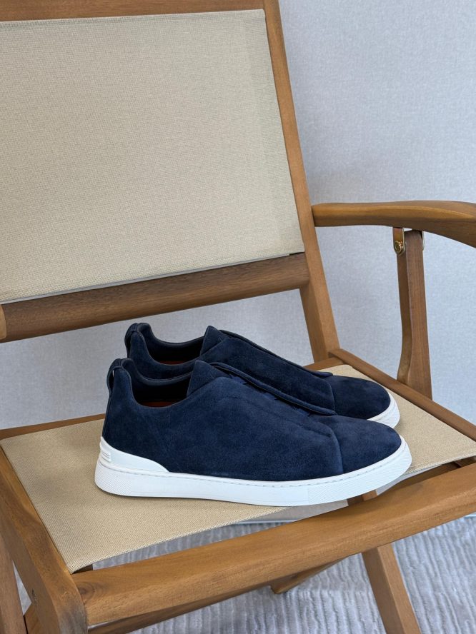 Zegna Triple Stitch Suede Sneakers