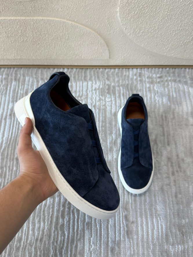 Zegna Triple Stitch Suede Sneakers