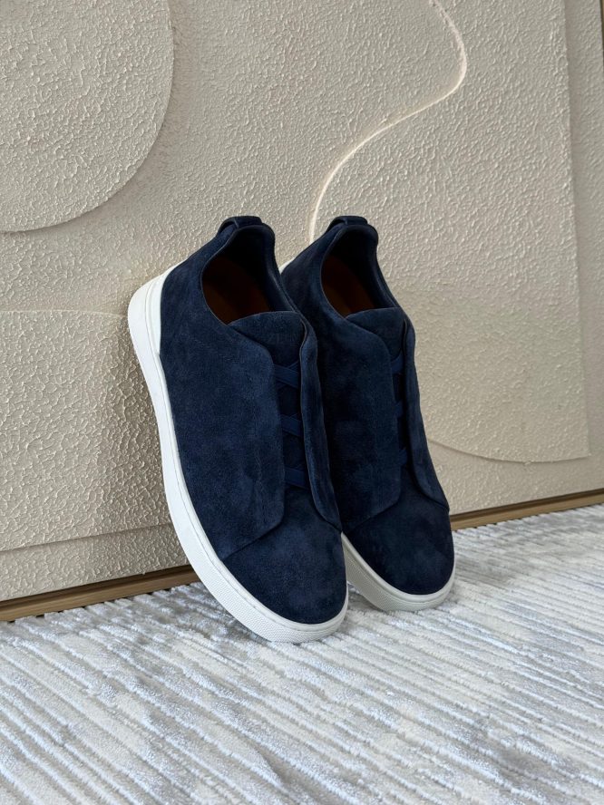 Zegna Triple Stitch Suede Sneakers