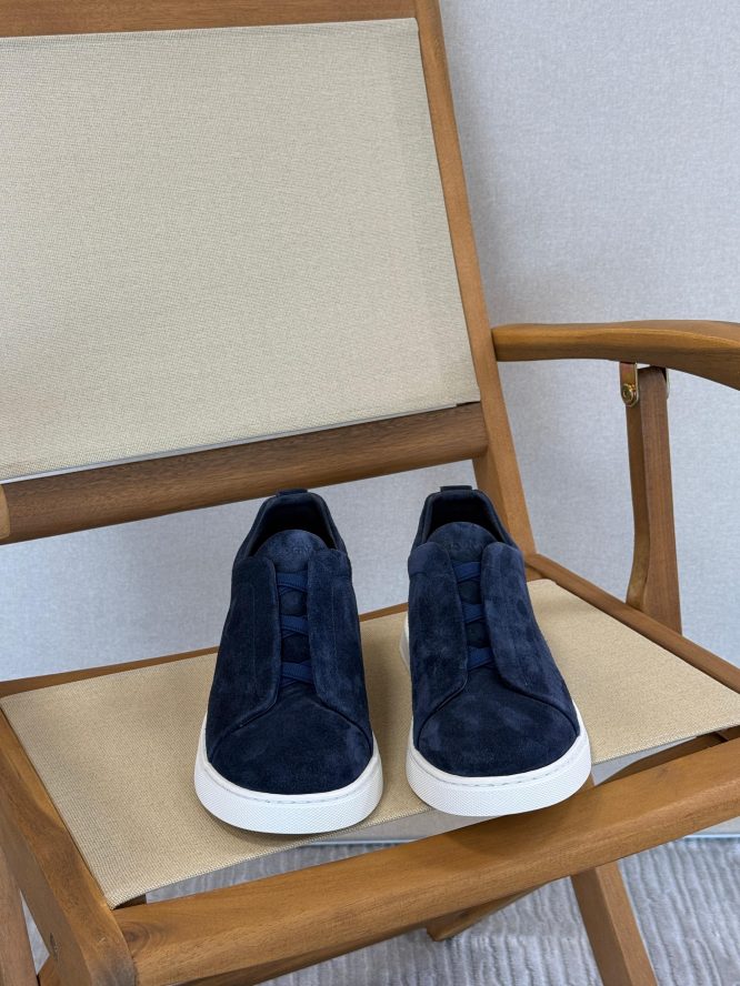 Zegna Triple Stitch Suede Sneakers