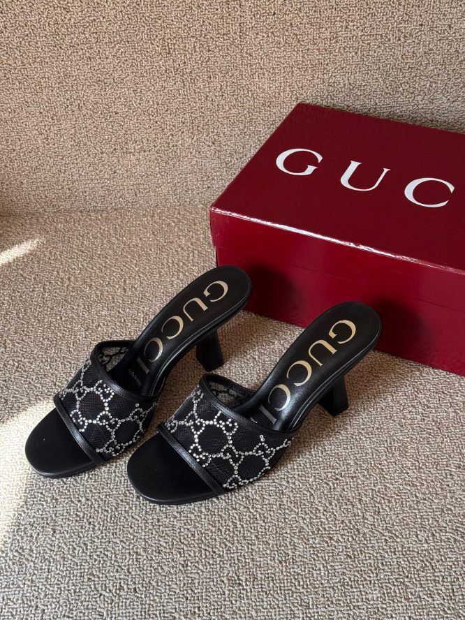 GUCCI MID-HEEL SLIDE SANDAL