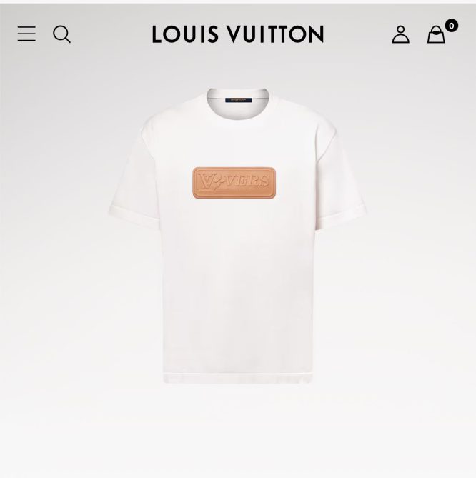 LOUIS VUITTON- VVN PATCH SHORT-SLEEVED COTTON CREWNECK