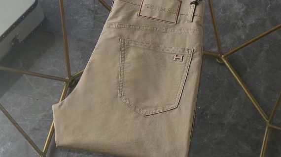 HERMES- REGULAR STRAIGHT JERSEY CASUAL PANTS-MEN'S