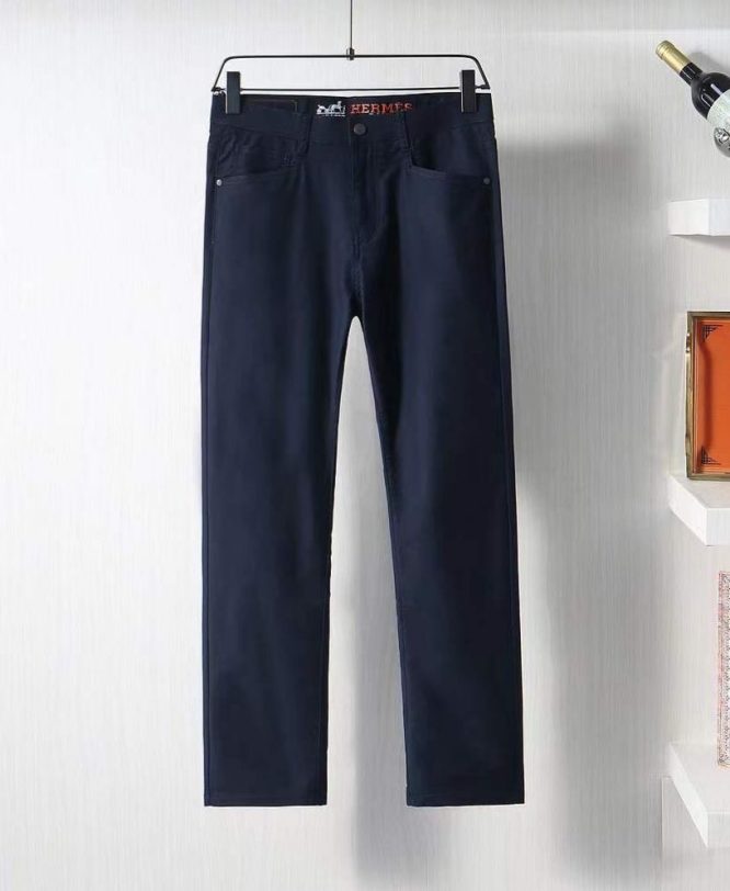 HERMES- REGULAR STRAIGHT JERSEY CASUAL PANTS-MEN'S