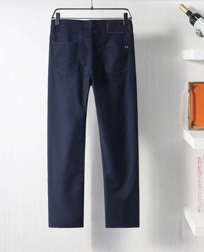 HERMES- REGULAR STRAIGHT JERSEY CASUAL PANTS-MEN'S