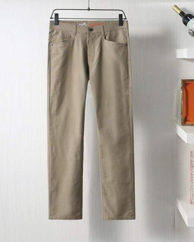 HERMES- REGULAR STRAIGHT JERSEY CASUAL PANTS-MEN'S