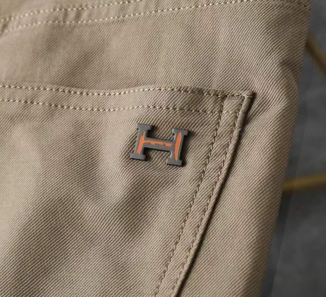 HERMES- REGULAR STRAIGHT JERSEY CASUAL PANTS-MEN'S