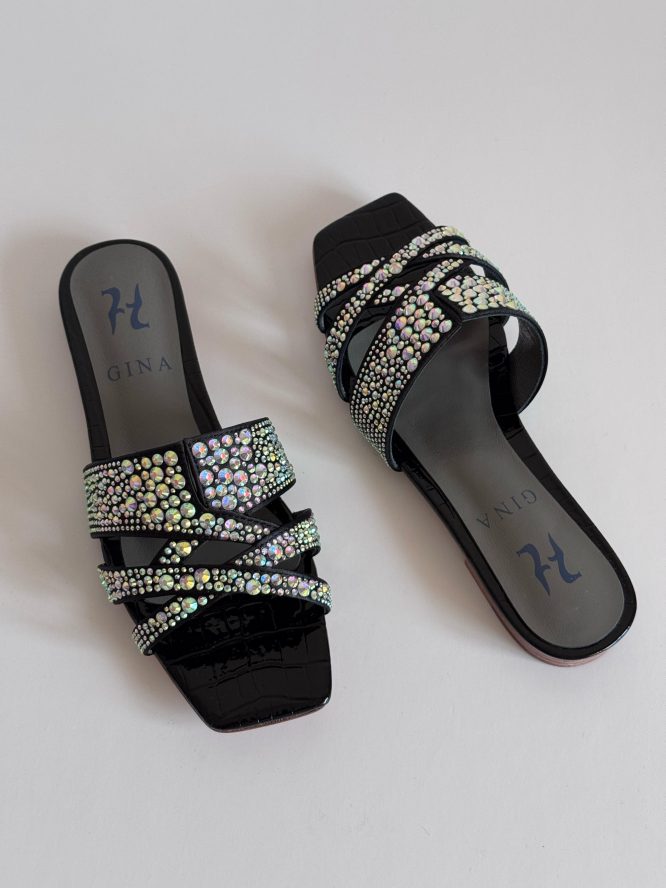 GINAA- CRYSTAL-EMBELLISHED LEATHER- SANDALS