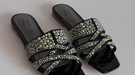 GINAA- CRYSTAL-EMBELLISHED LEATHER- SANDALS