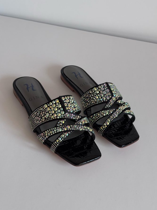 GINAA- CRYSTAL-EMBELLISHED LEATHER- SANDALS